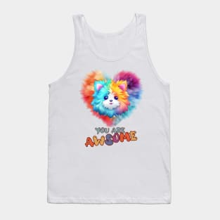 Fluffy: "You are awsome" collorful, cute, furry animals Tank Top